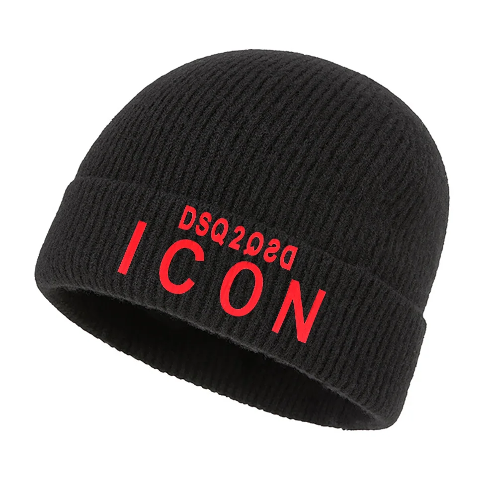 

DSQ2 ICON D2 Warm Essentials Casual for Men Women Fashion Knitted Winter Hat Solid Color Hip-hop Skullies Bonnet Unisex Cap