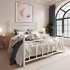 14'' Queen Size Metal Platform Bed Frame/Victorian Headboard and Footboard/Steel Slats Mattress Foundation for Storag 5