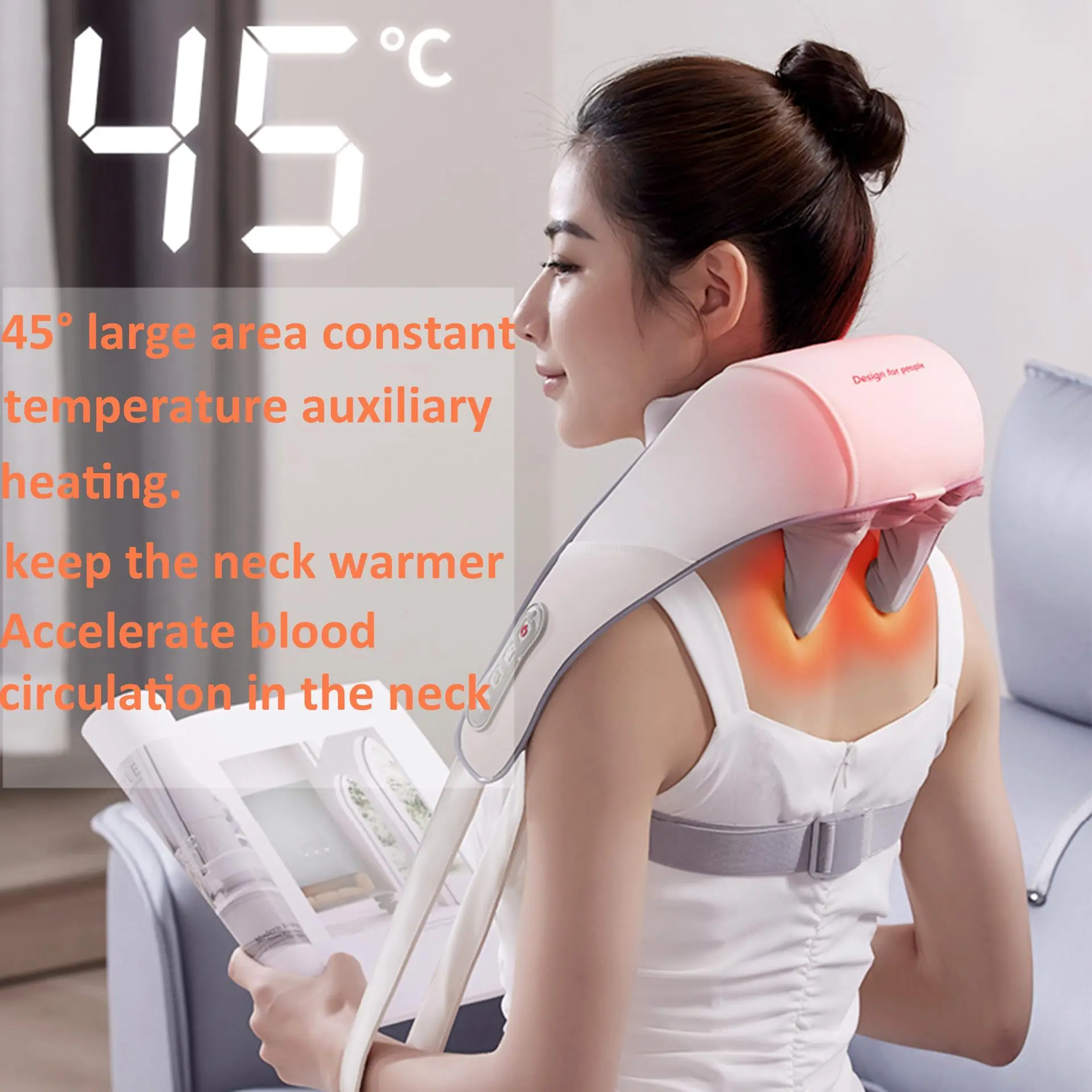 Neck Massager For Pain Relief Rechargeable Trapezius Muscle Kneading Shoulder Cervical Spine Multifunction Body Home Massagers