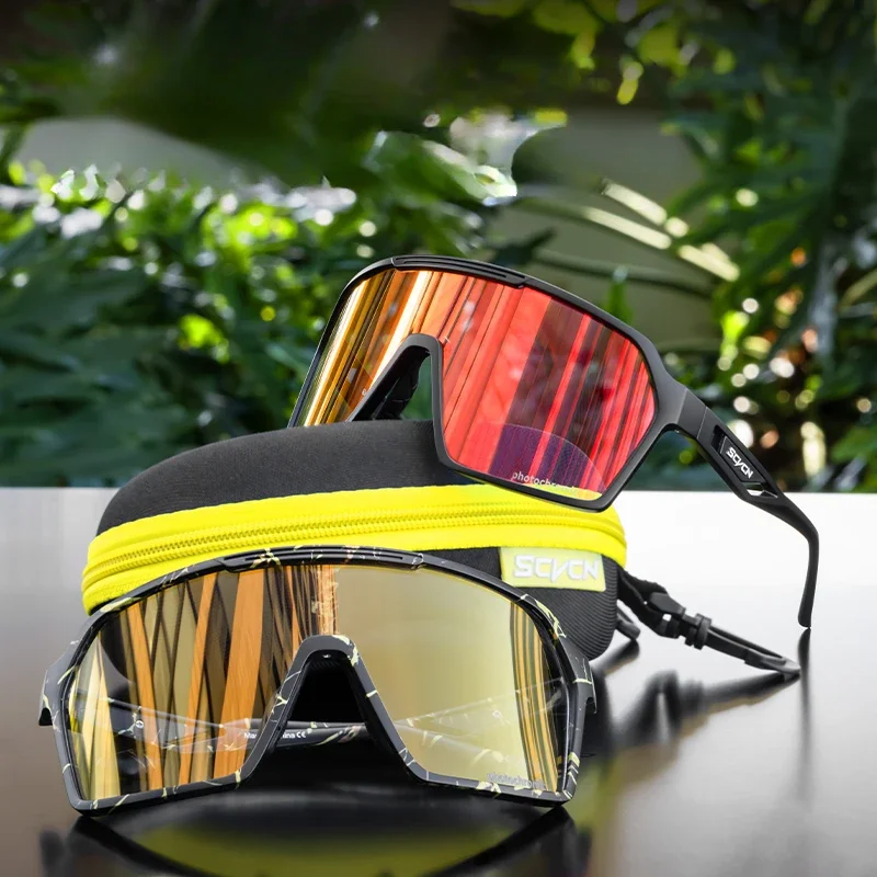 SCVCN Polarized Sunglasses Fashion Cycling Glasses for Men Mountain Bike Eyewear Baseball Sports Goggles Skating Sun Glasses