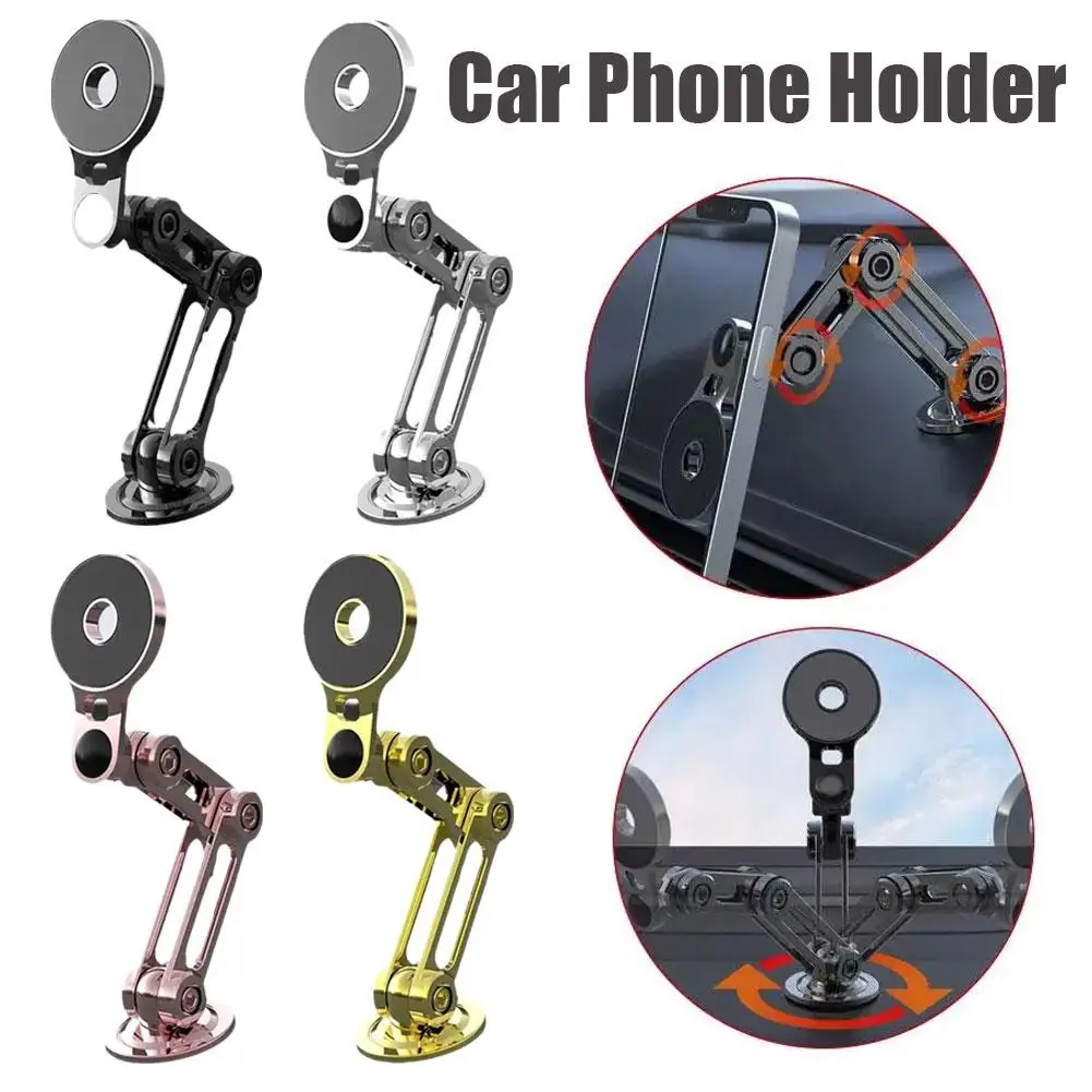 

720 Rotate Metal Magnetic Car Phone Holder Foldable Universal Support Mobile Mount Air Magnet Stand GPS Phone Vent M1E0