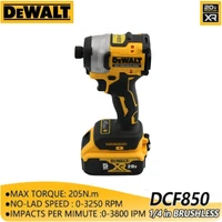 DEWALT DCF850 퀵 배송 20V Impact Driver 205NM Brushless Motor Cordless Rechargable Screwdriver Electric Impact Drill Power Tools 1