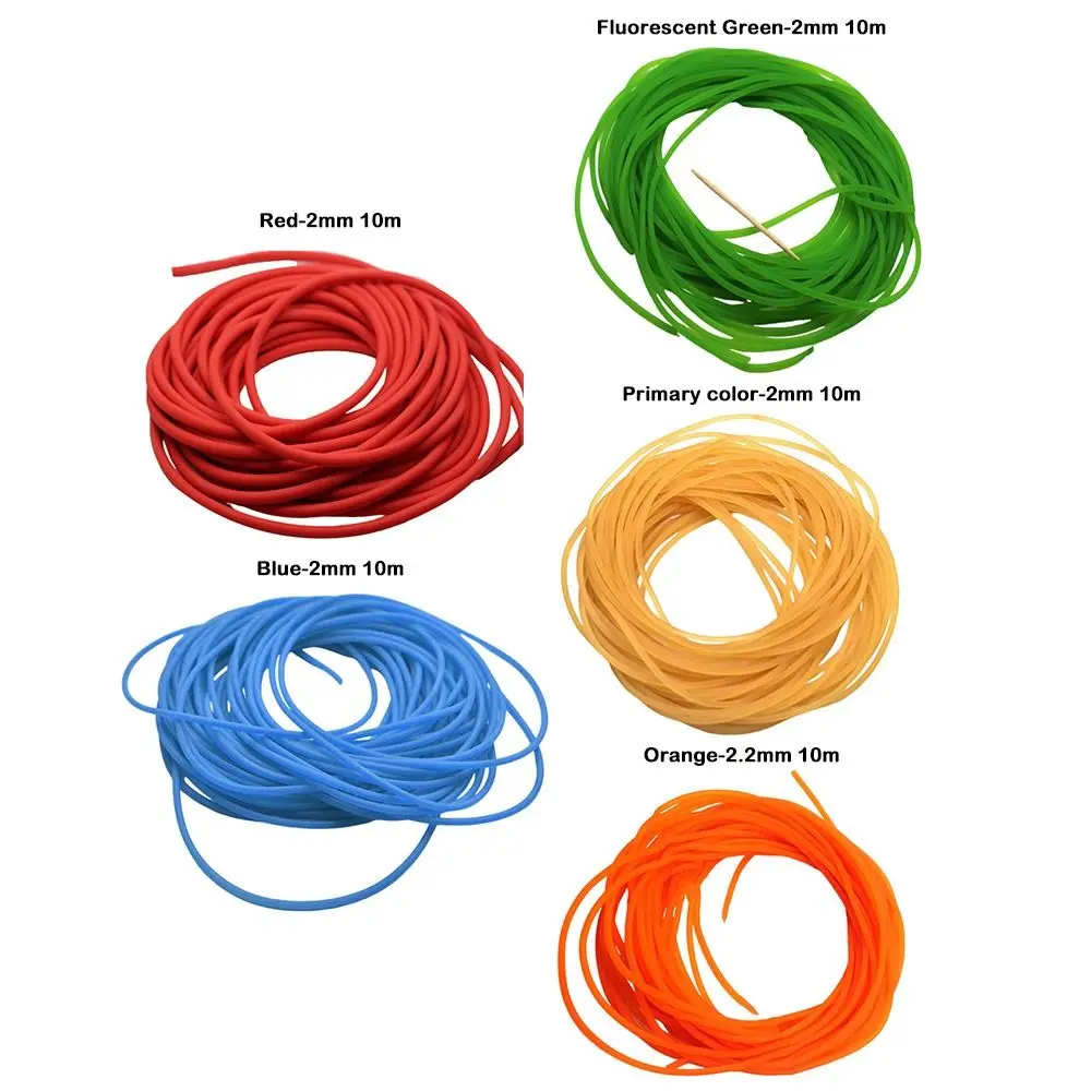 2025 2/2.2mm Fishing Elastic Band Solid Rubber 10m Lost rope Band Rope Tennis Strapping Elastic Band Fishing Line