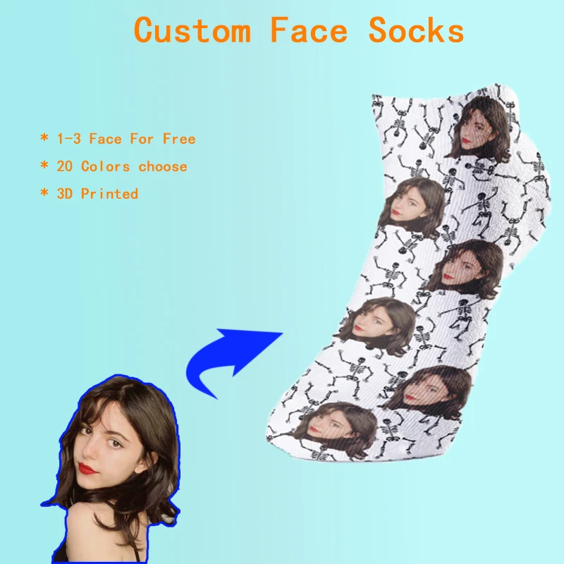 

Custom Funny Socks with Faces 3D Printed Photo Pet Socks Personalized Picture Crew Socks Unisex Gift for Men Women