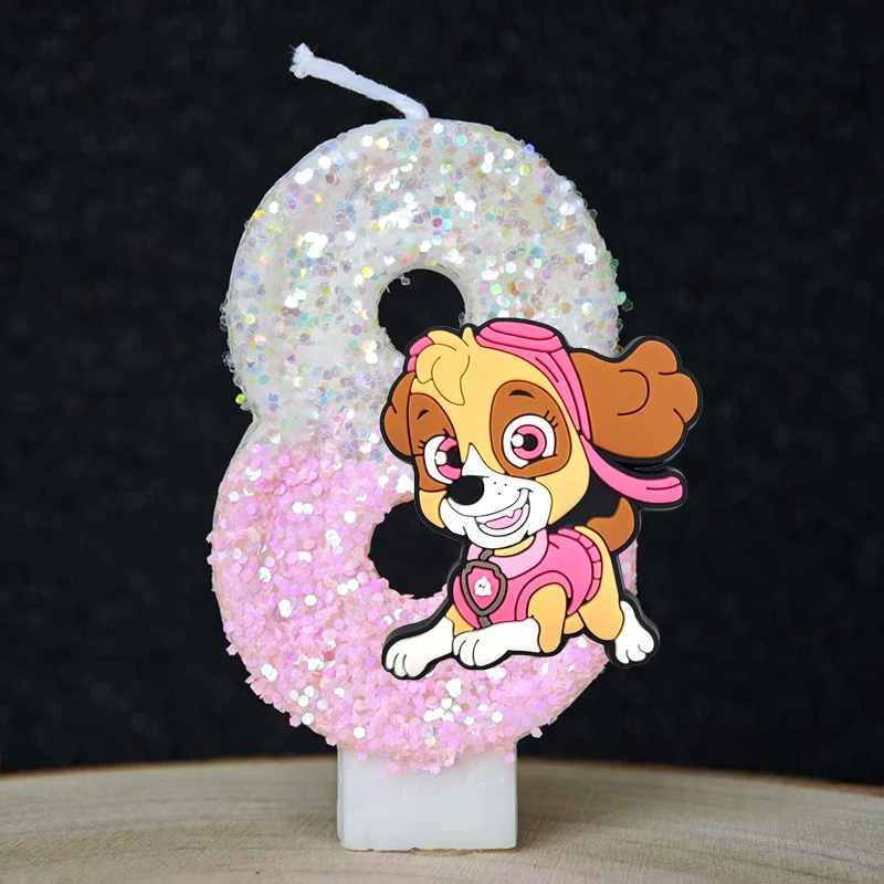 Anime Paw Patrol Kerze Nummer 0-9 Geburtstagstorten-Dekoration Geburtstagsparty Tortendekoration Baby-Shower-Dekoration Geschenk – Detail 28