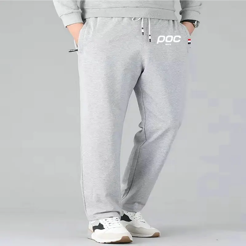 New MOTO POC Spring Autumn Men Cycling Pants Fitness Gym Straight Cotton Track Pants Male Loose Joggers Trousers Plus Size 5XL
