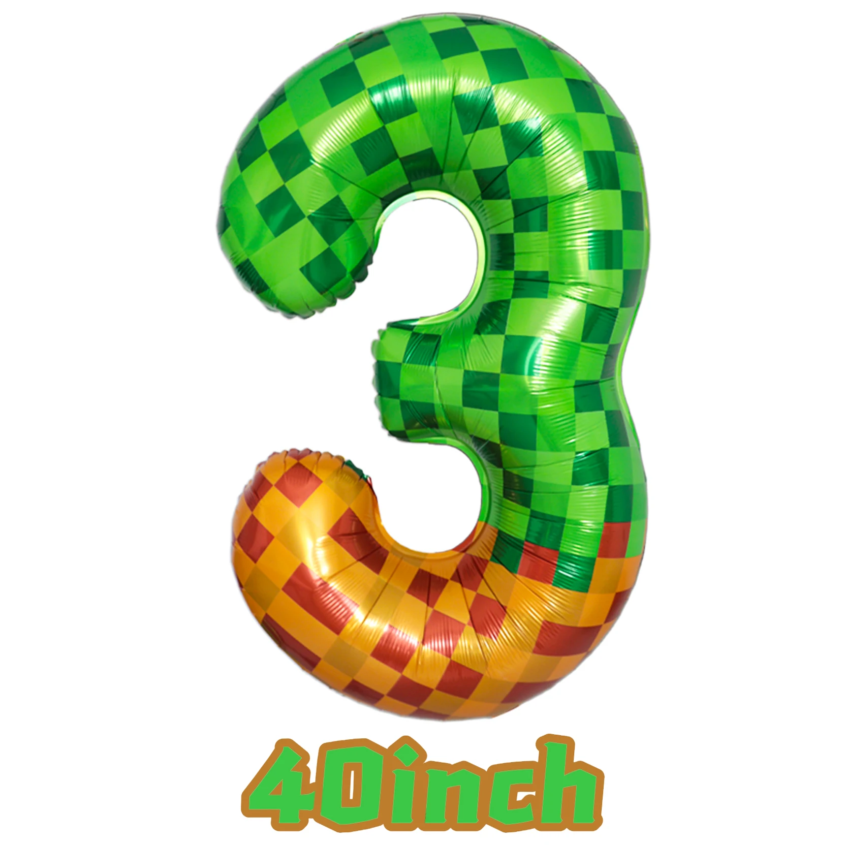 40 Zoll grüner Mosaik-Zahlen-Folienballon für Kinder, Jungen, Spielthema, Geburtstagsfeier, Dekoration, Gastgeschenke 0–9, digitales Ballonzubehör, Geschenk – Detail 8