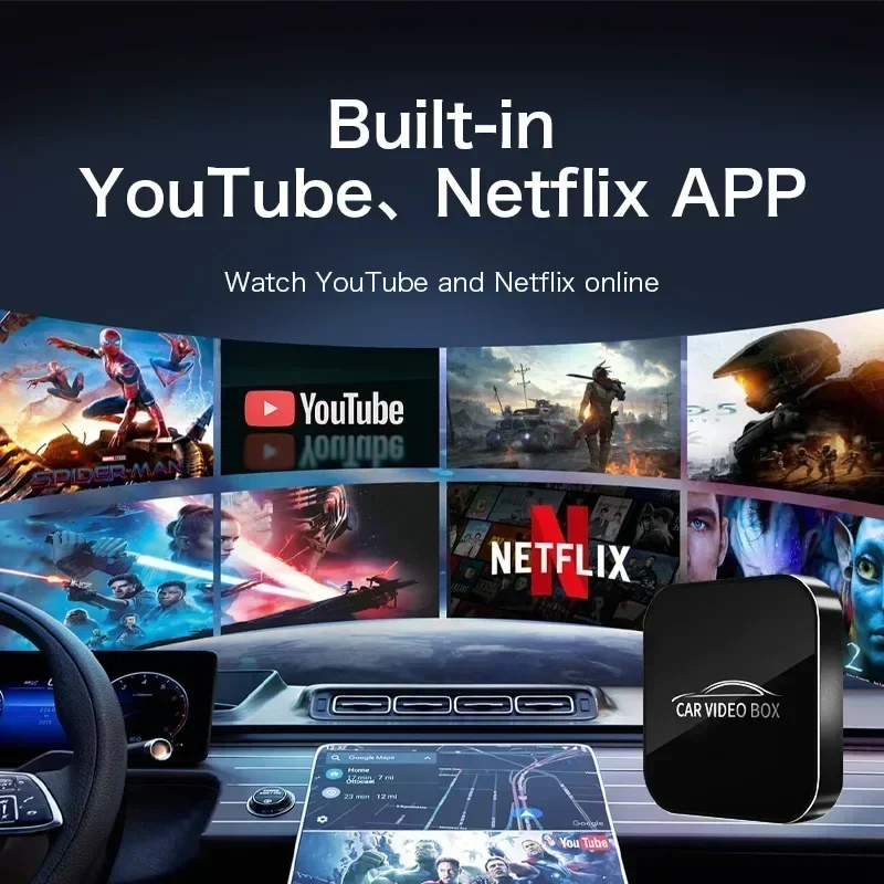 Android 12 System 3in1 CarPlay Video Box Wired to Wireless CarPlay