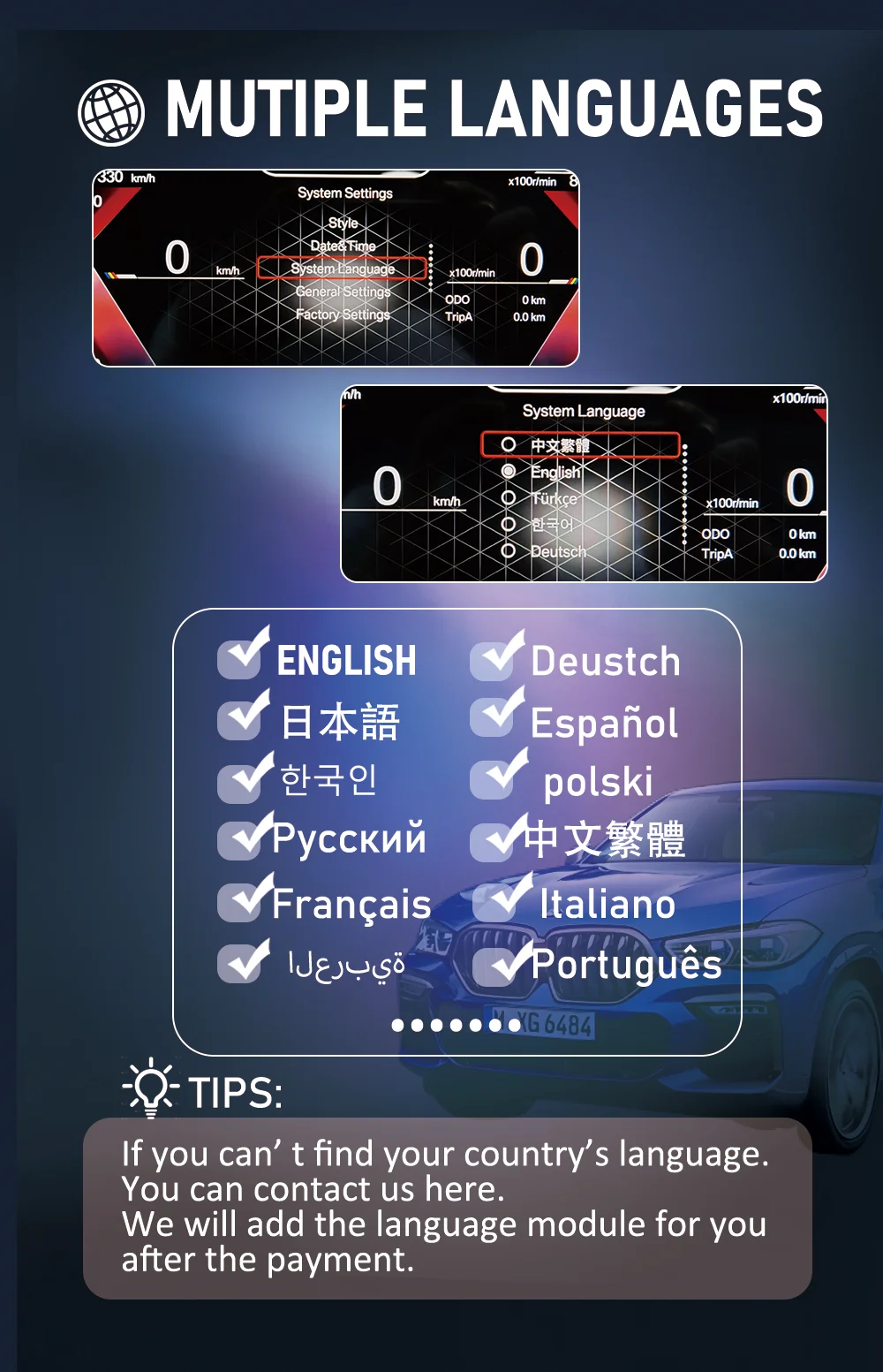 BONROAD 1920*720P Kabelloses CarPlay Android Auto Mirrorlink Airplay LCD Digitales Armaturenbrett für BMW 3er Serie E90 E91 E92 Auto-Instrumententafel Virtuelles Cockpit – Detail 1