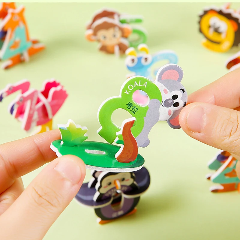 Set of 20 Colorful 3D Cartoon Animal Foam Puzzle Toys for Kids – Educational and Fun Gift for Birthdays, Party Favors, and Classroom Rewards