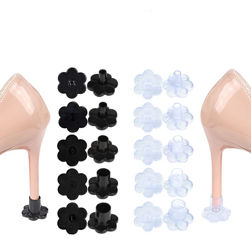 Floral Latin Dance Heel Protector Cover High Heel Slim Anti Slip Durable Mute Protector Heel Cover For Women's Shoes Accesories 