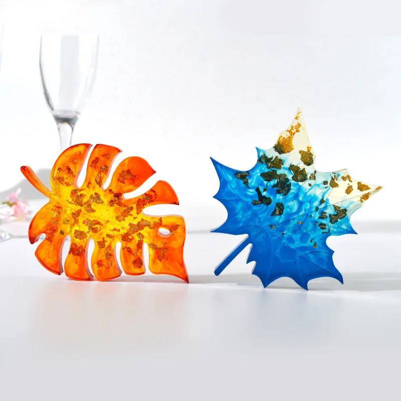 Palm Maple Leaf Silicone Molds for DIY UV Epoxy Coasters Resin Mould Jewelry Making Tools Moldes De Silicona 3d Silicone Molds silicone mold