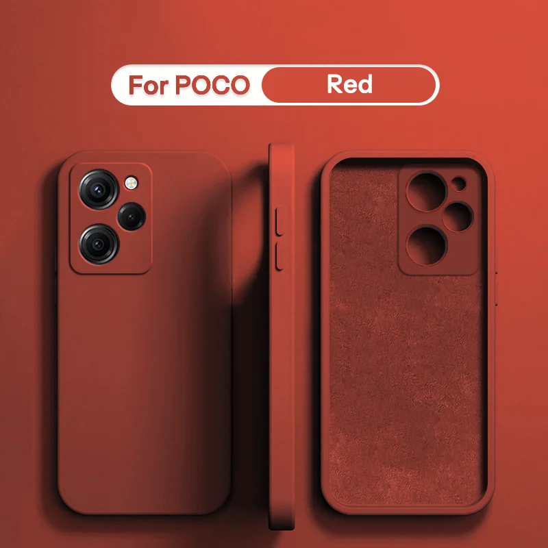 thumbnail image 1 of Funda protectora de silicona líquida para Xiaomi POCO F5 X5 X3 M3 M4 X4 Pro NFC F3 F4 GT, accesorios de protección para teléfono trasero suave, 1 of 5