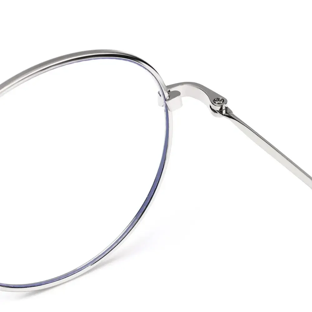Vintage Anti-Blue Light Oval Metal Frame Designer Glasses