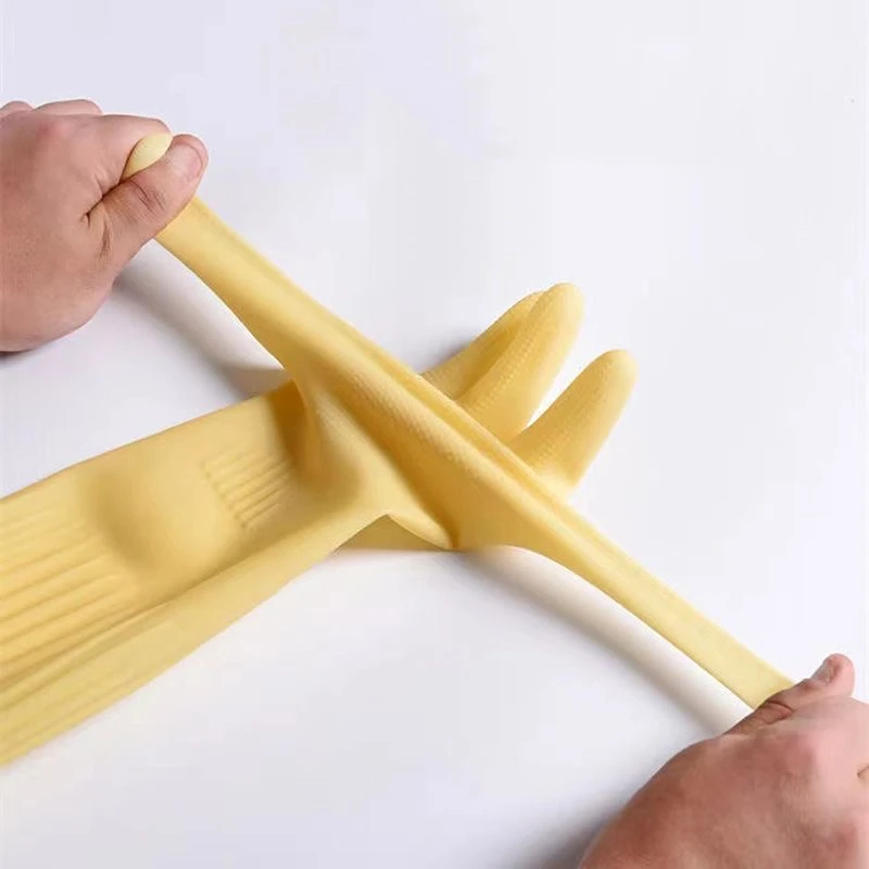 Rubber Kitchen Gloves Long Sleeves Reusable Household Cleaning