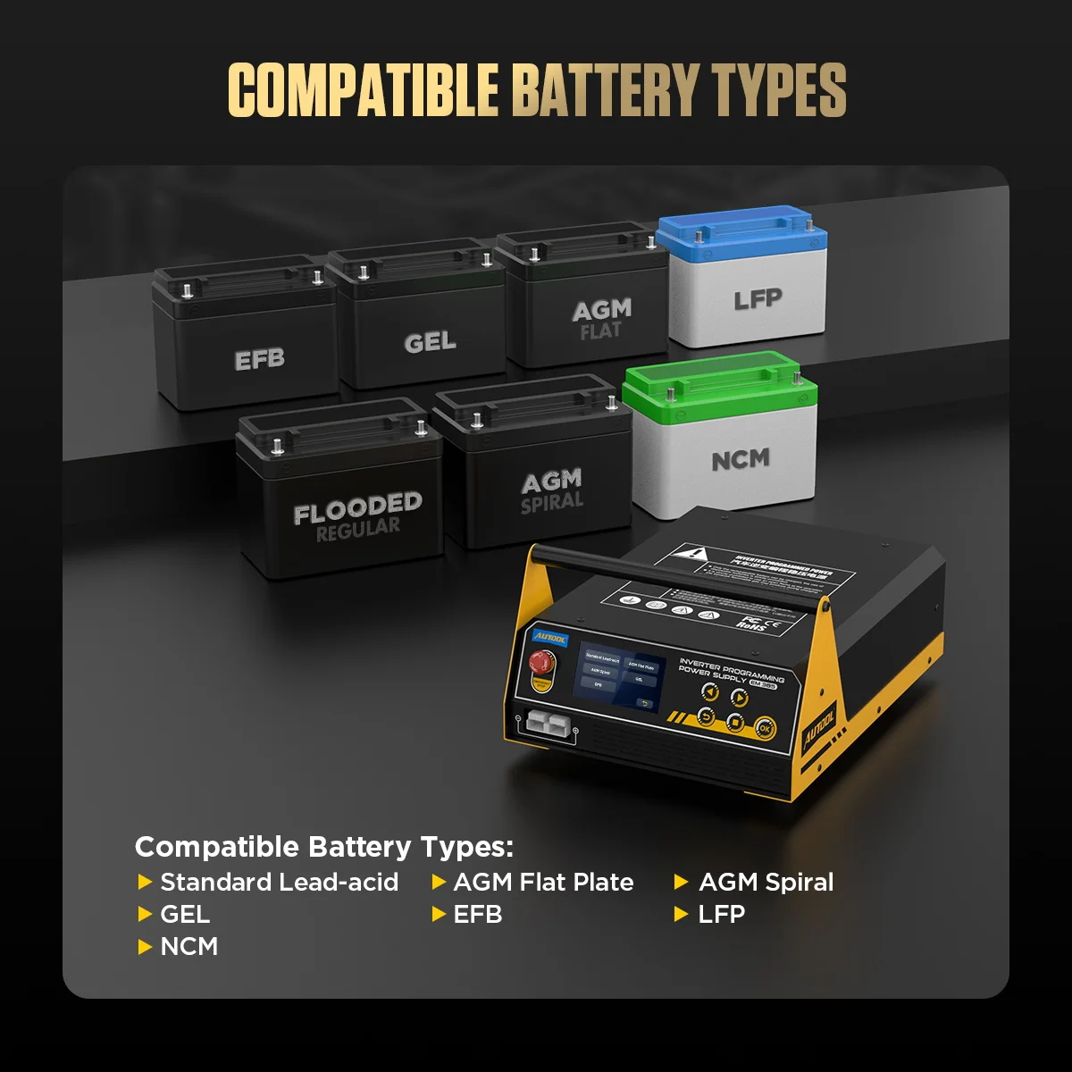 AUTOOL EM385 220V/110V Inverter Programmierung Netzteil Ladegerät Starter Einstellbare Programmierung Spannung Fahrzeug Notstart – Detail 11
