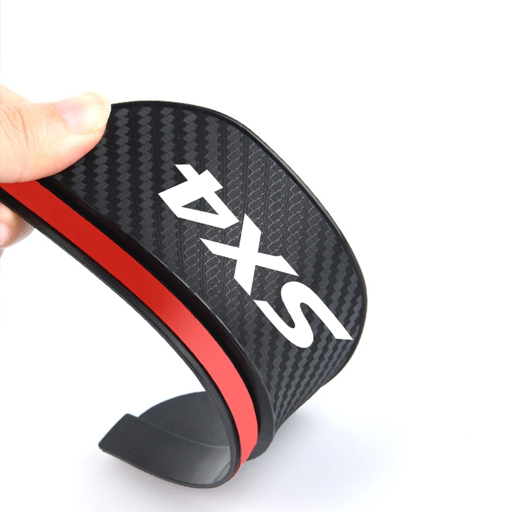 2Pcs car accessoires Awnings Shelters Rearview Mirror Rain Cover Carbon Fiber Side For Suzuki SX4 sticker Accessories