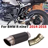 Slip For BMW R nineT 2014-2018 Motorcycle Exhaust SystemTitanium Alloy Middle Link Pipe 60mm Carbon Fiber Muffler Escape Moto