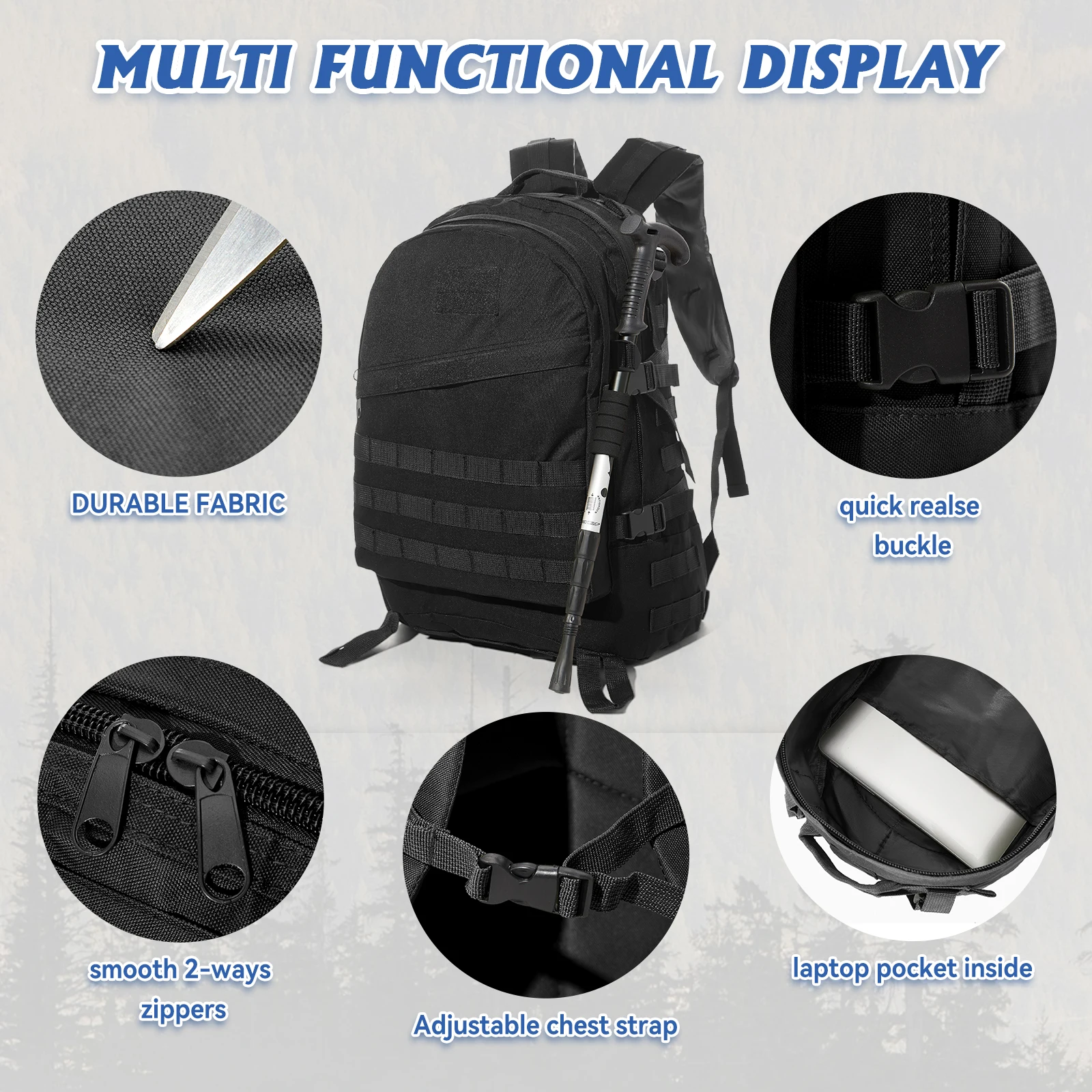 Men's Travel Backpack 30/45L Tactical Climbing Outdoor Hiking Camouflage Multifunctional Bag Military Backpack  Assault Pack