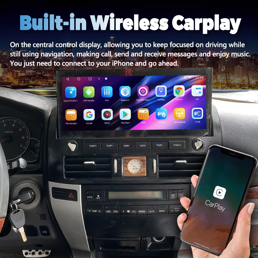 Radio con GPS para coche, reproductor Multimedia estéreo con Android, Carplay, BT, para Lexus GX470 DSP, Toyota Land Cruiser Prado 120, 2002 - 2009 3
