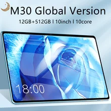 Original M30 Pro Global Version Tablet 12GB RAM 512GB ROM Tablete 10 Inch Network Tablets Mtk6797 10 Core Tablette Android 10.0