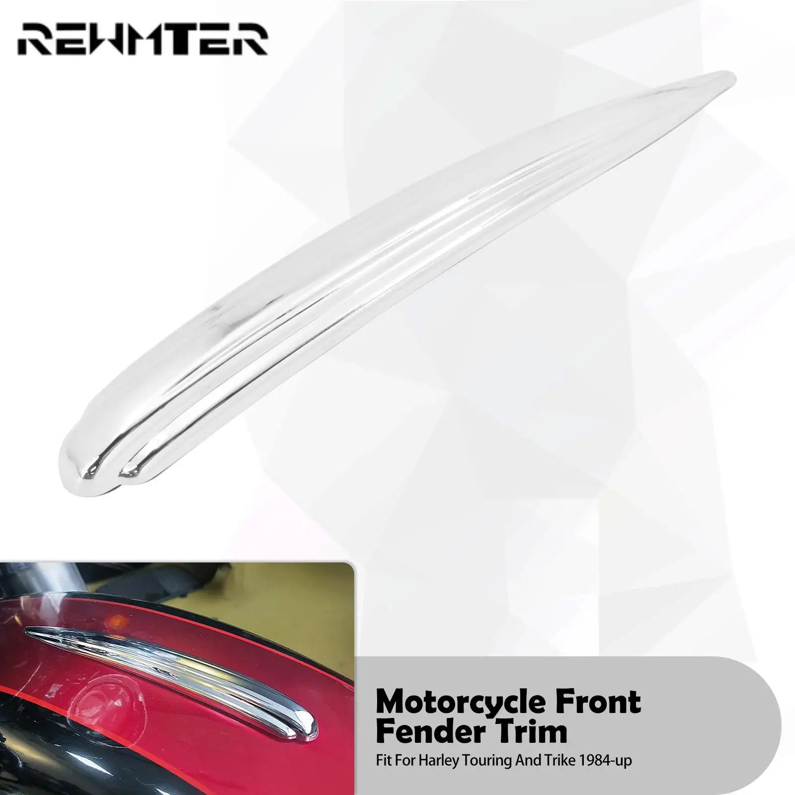 HDBUBALUS Chrome Rear Fender Lip Trim For Harley Touring Trikes 2009-2017 FLHTCUTG & FLHXXX – ABS Plastic, No-Drill Stick-On