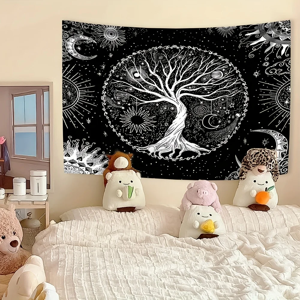 Tree Print Frosted Tapestry 75x58cm Wall Hanging 1 Pcs tapestry decor