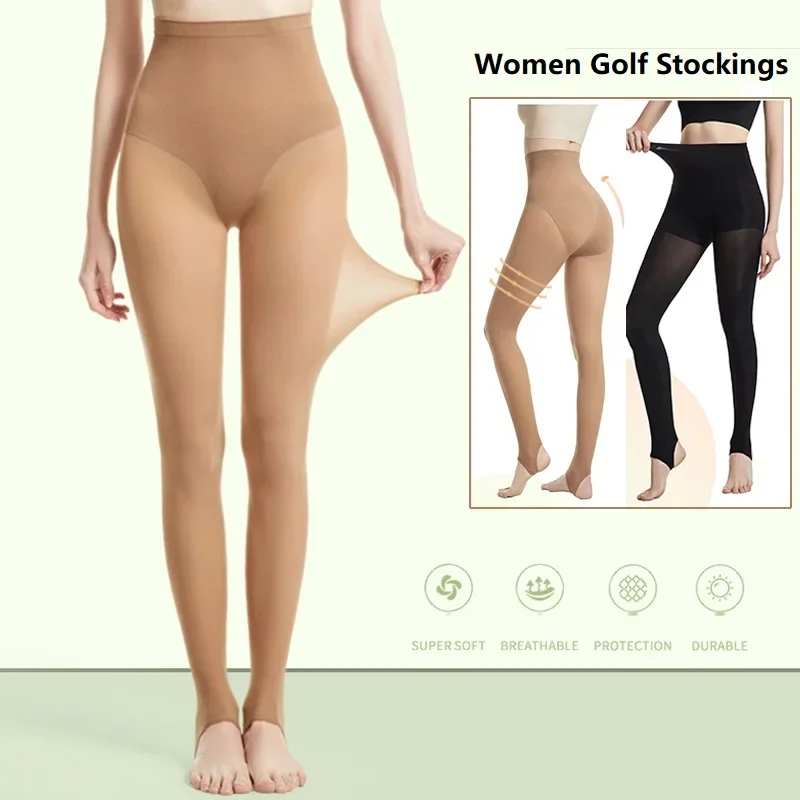 Love Golf Stockings Women Sun Protection Thin Socks High Elastic Ice Silk Pantyhose Leggings for Ladies Slim Golf Clothing