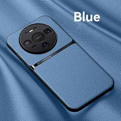 Luxury Shockproof Leather Magnetic Phone Case - Premium Protective Back Cover for Huawei Mate 40 (Light Blue)