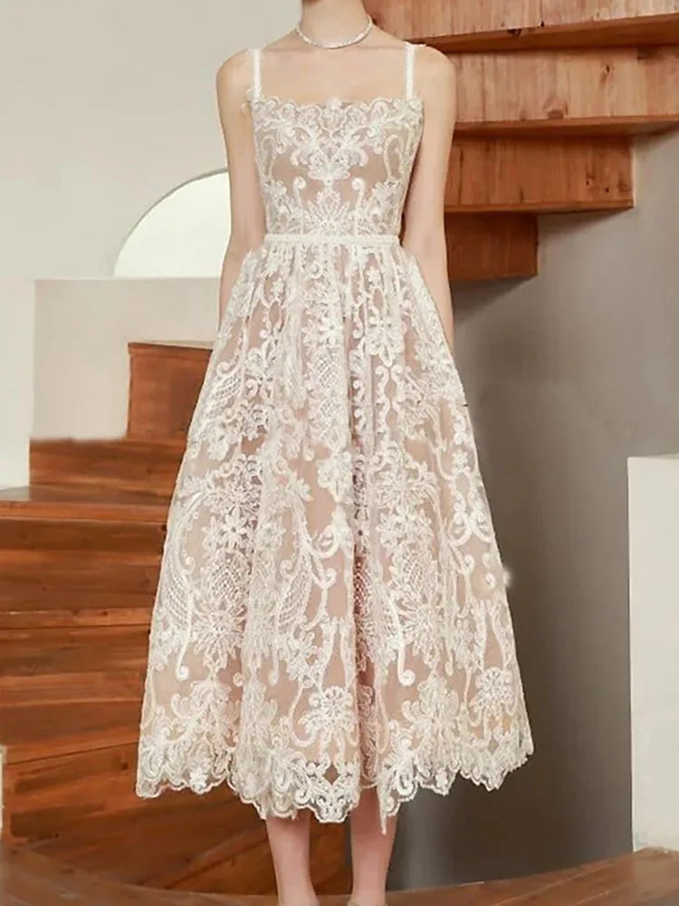 

NICEWOMEN Women's Evening Dress With Sleeveless Embroidery, Loose Waist, Sleeveless Fashionable Women's Summer 2023 New AH299