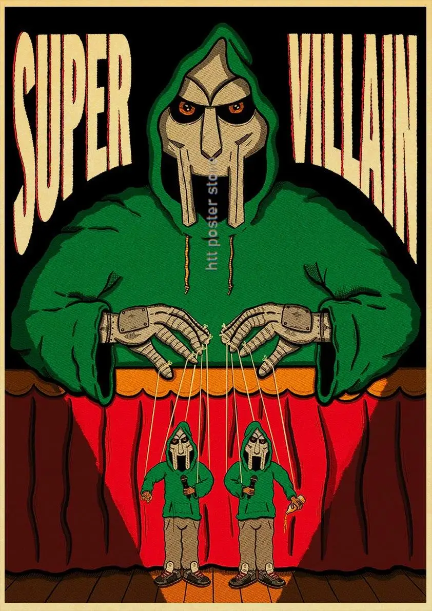 Vintage Art Poster MF Doom Madlib Retro Painting Hip Hop Rap Music Album Star Picture Wall Art For Living Room Home Decor