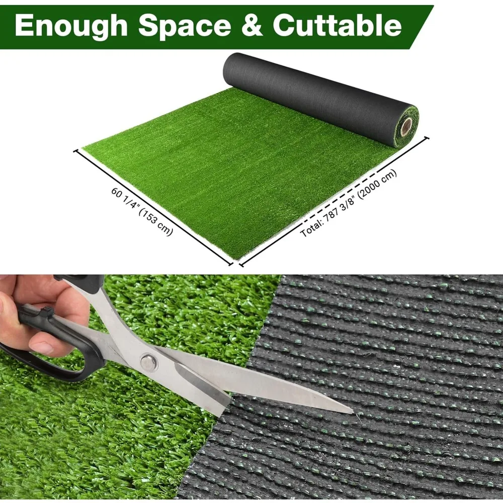 Artificial Turf Grass Rug Indoor Outdoor Event Patio Yard Decor Gym Pet Training Playground Fake Lawn Mat