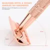 Double Edge Safety Razor for Women, with 10 pcs Safety Razor Blades Single Blade Razor Reusable Travel Essentials Women Razor 4