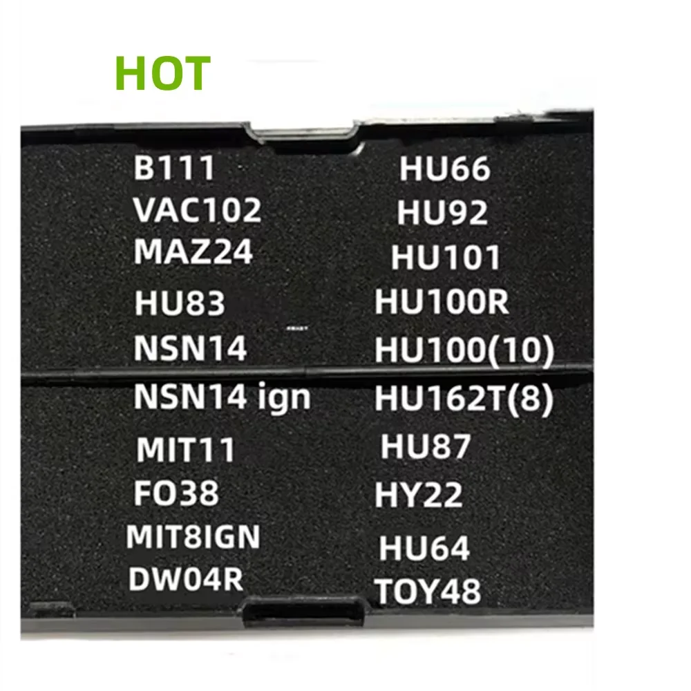 Lishi 2 in 1 HU83 VAC102 HU87 MAZ24 NSN14 FO38 DW04R MIT11 MIT8IGN HU66 HU100 HU64 HU101 HU100R HU92 HU162T(8) TOY48 HY22 – Detail 1