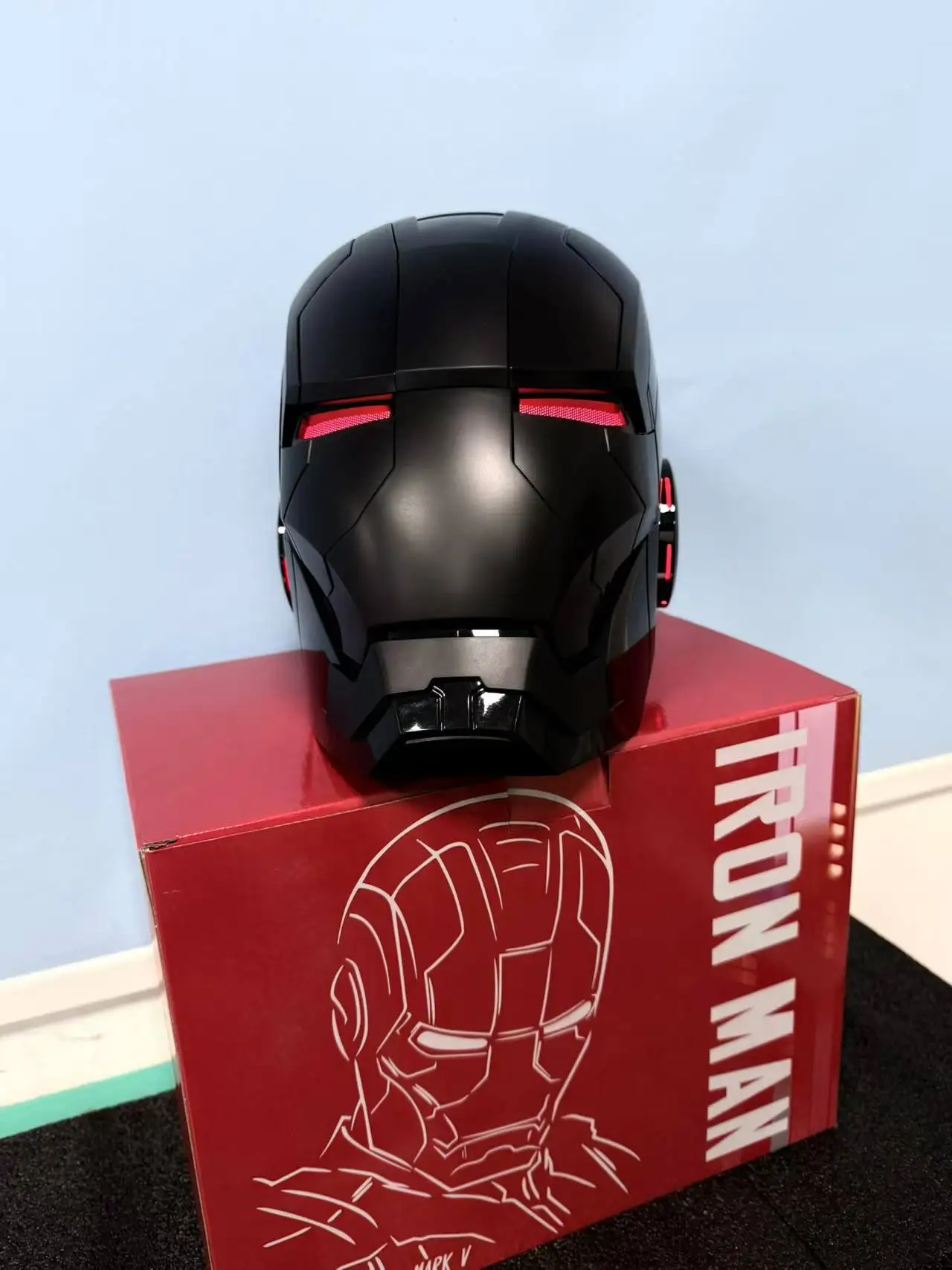 Casco Iron Man Mk5 Indossabile 1:1 - Con Controllo Vocale, Luci LED E Apertura Automatica - Per Costume Halloween E Natale