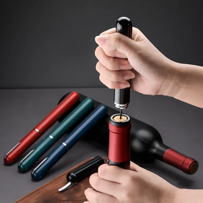 

Air Pressure Pump Wine Bottle Opener Pen Shape Stainless Steel Needle Easy Fast Kitchen Bar Party Portable Corkscrew OpeningTool