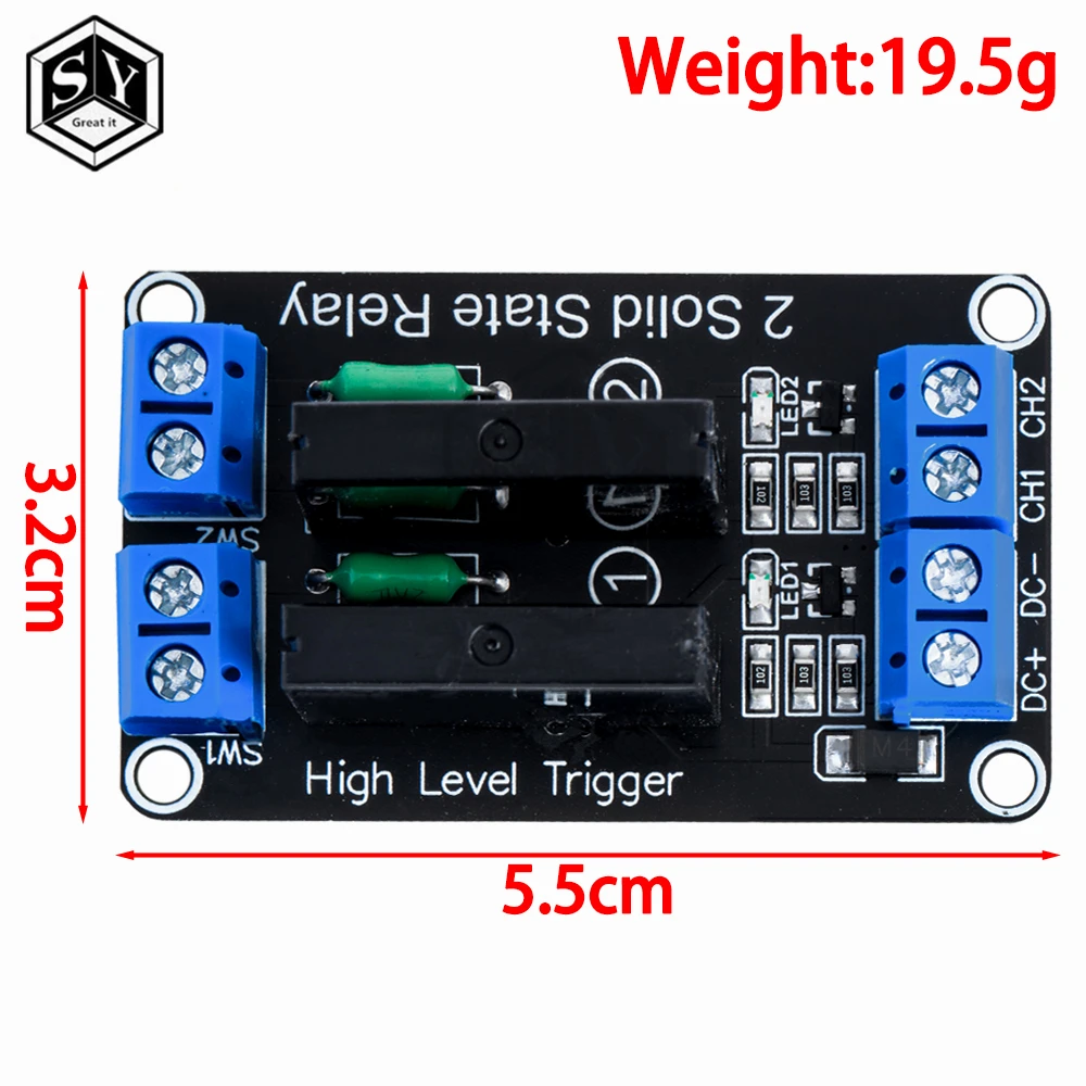 Multi-Channel Solid State Relay Module with High/Low Level Triggering