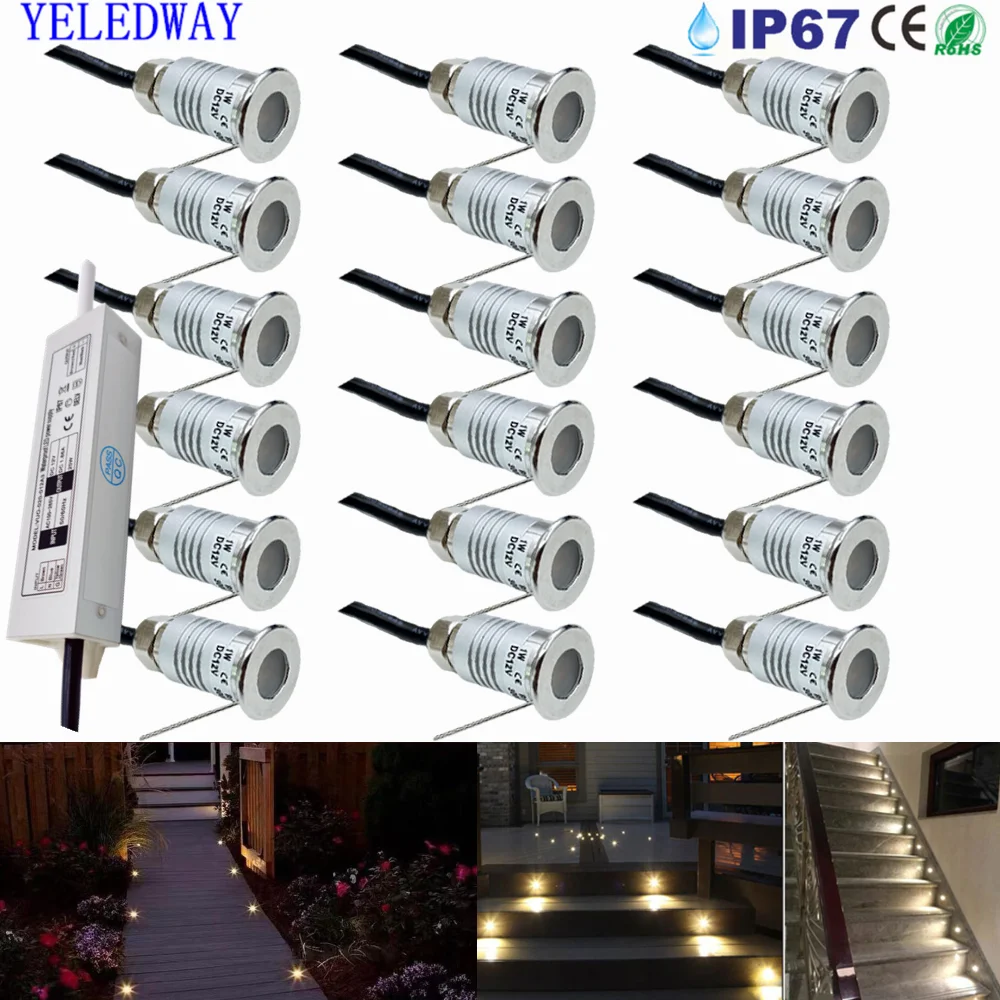 LED Deck Light Outdoor IP67 Waterproof 12V Recessed Garden Underground Lamp Path Spotlight Stairs Lights Driver AC110-220V led underground light led deck lights