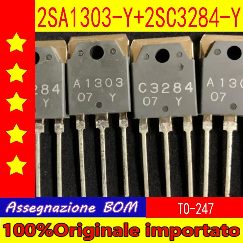 

10 pairs of 2SA1303-Y 2SC3284-Y 2SA1303 2SC3284 TO-247 Audio Amp Power Transistor (1 pair )