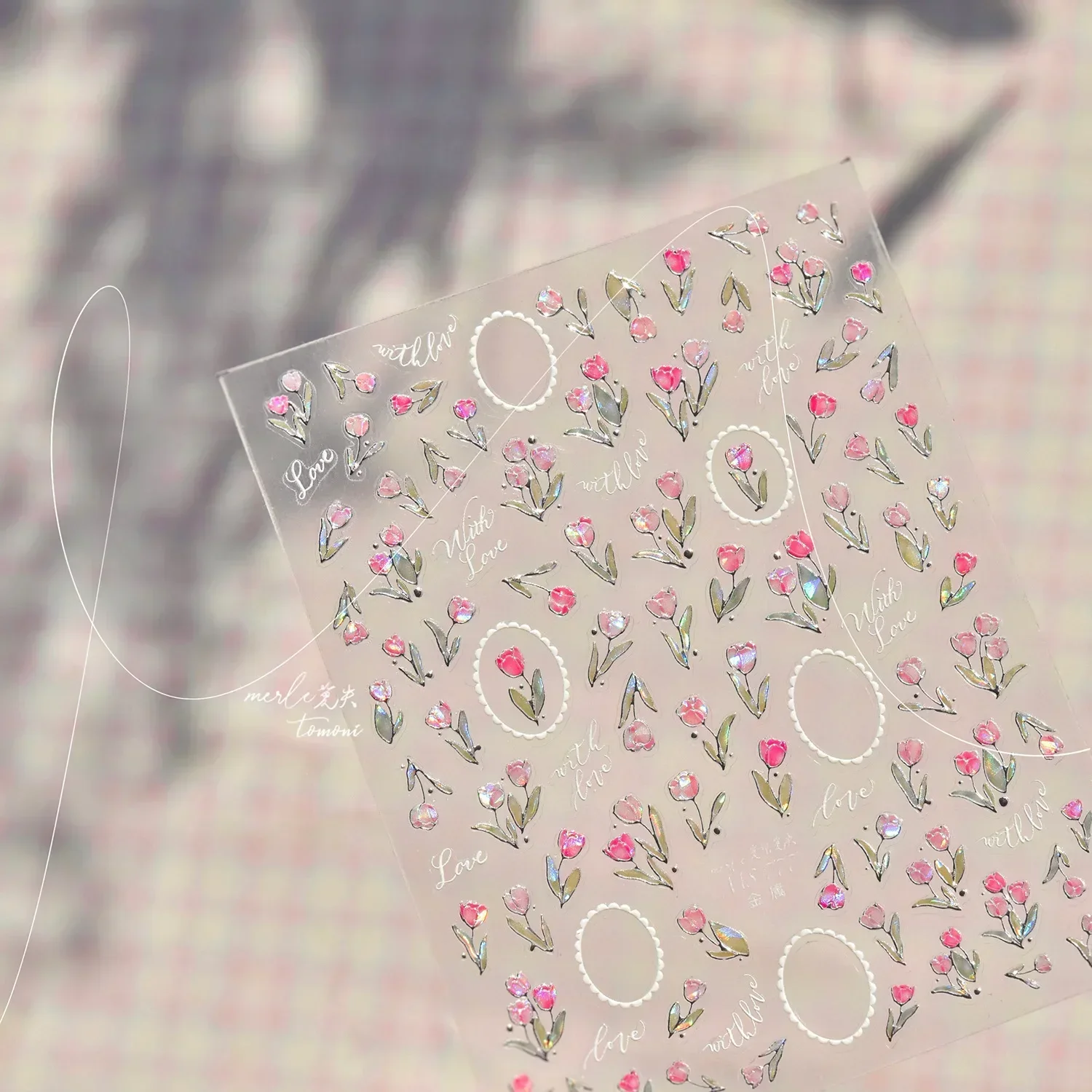 Camellia Bloom Floral Poetry Golden Nail Art Sticker Decal