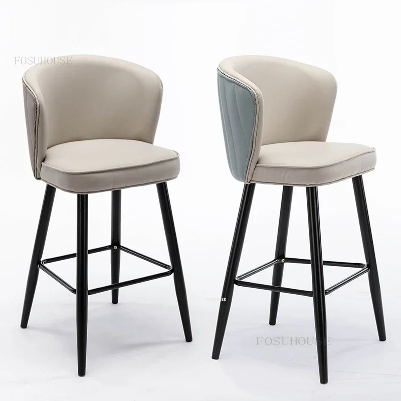 Modern Metal Bar Chairs for kitchen Bar Furniture Nordic Designer Personality Creative Dining Room High Chair y