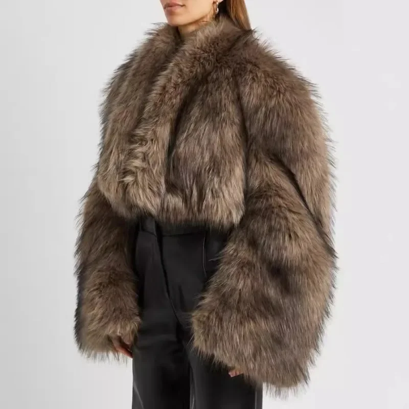 Imitation Mink Fur Short Coat Women Retro Niche Autumn and Winter