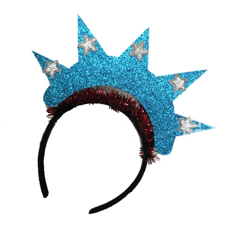 

652F повязка на голову в честь Дня независимости HaloCrown Статуя Свободы повязка на голову с коронами 4 июля повязка на голову
