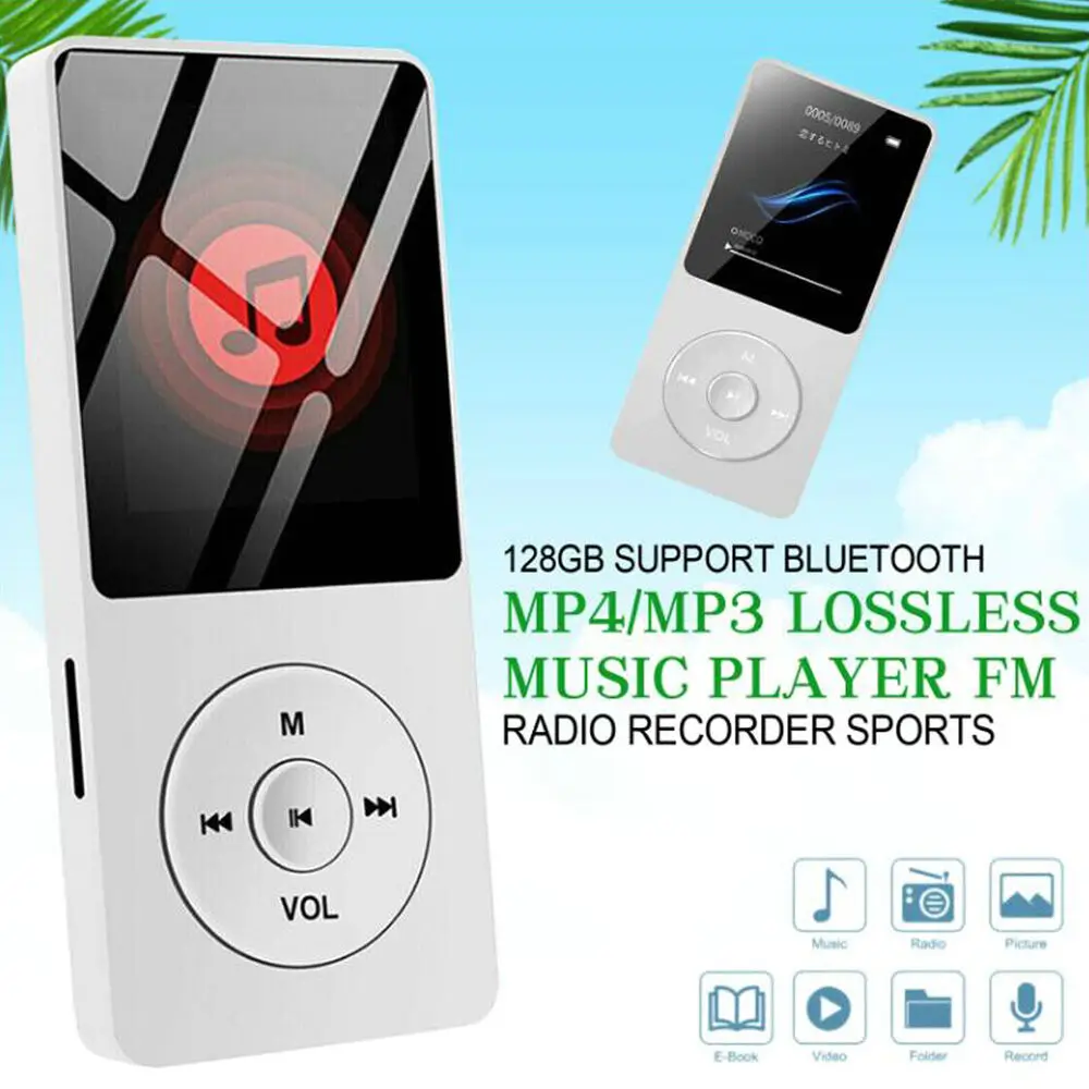128GB Bluetooth MP4/MP3 Lossless Music Player FM Radio Recorder Sport  Portable
