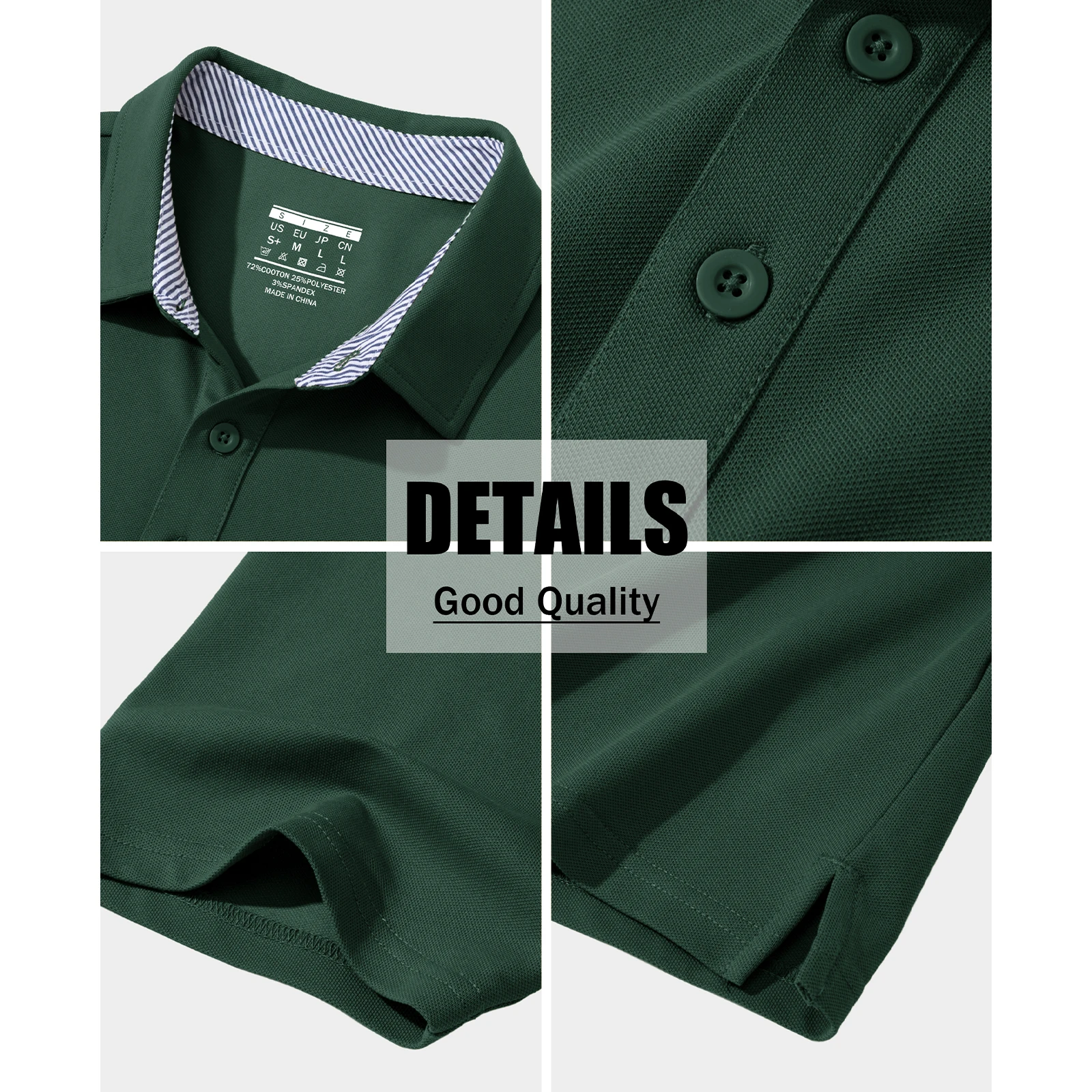 MAGCOMSEN Polo da uomo in cotone piqué a maniche corte con 3 bottoni, vestibilità classica, camicia da golf casual, leggera e traspirante - immagine 3