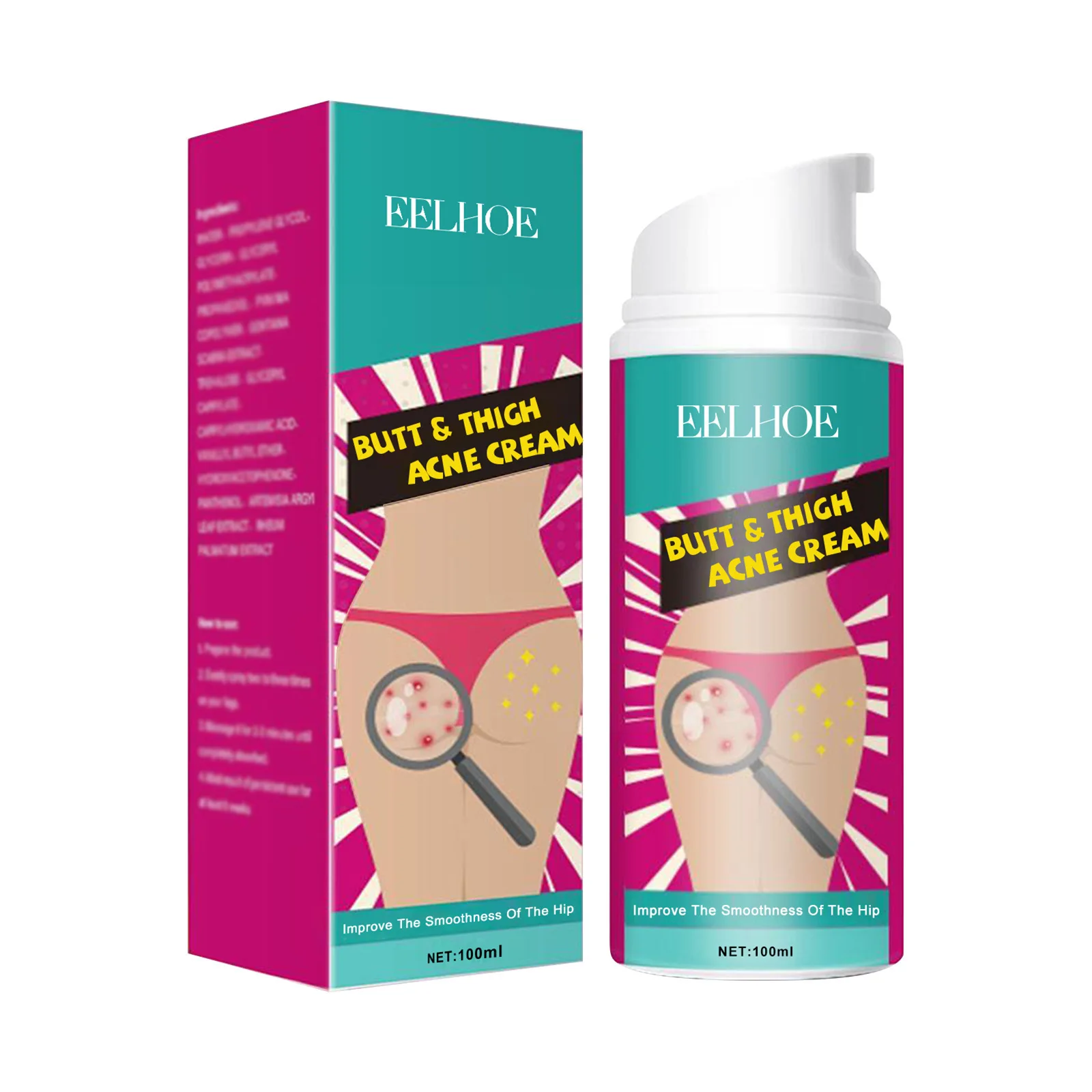 Eelhoe bunda acne creme anti coceira entupido poros removedor coxa hidratante pele clareamento tratamento acne espinhas remoção creme