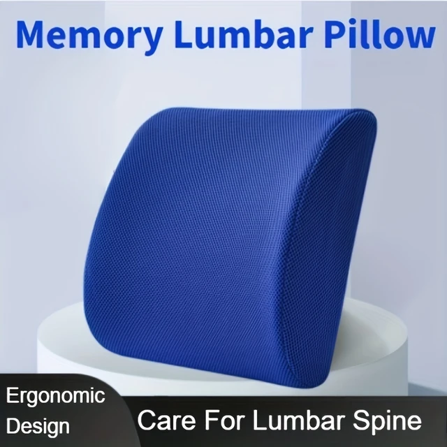 Memory Foam Soft Lumbar Support Pillow Travel Car Back Pain Relief