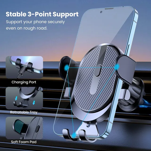 Universal Car Hook Base Phone Holder for Car Air Vent Dashboard Mobile Phone Navigation Bracket Anti-drop Phone Car Stand Holder - Image 4