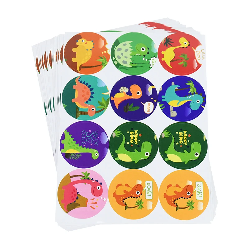 12 Stück Cartoon-Dinosaurier-Süßigkeitstüten mit Aufklebern, Kekse, Geschenke, Verpackung, Papiertüten für Kinder, Dino-Thema, Geburtstagsparty-Dekoration – Detail 9