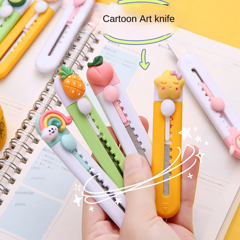 Mini Cute Art Knife Portable Parcel Unpacking Knife Office Paper Cutting Hand Student Stationery Supplies utility knife carving knife metal carving knife box cutter cutting knife art knife paper cutting knife box opener